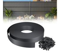 XMTECH Bandes brise-vue 130 m x 4,7 cm pour tapis à double barre, brise-vue opaque, clôture brise-vue en PVC avec 240 clips pour jardin, balcon, terrasse, anthracite