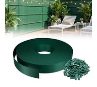 XMTECH Bandes brise-vue 130 m x 4,7 cm pour tapis à double tige - Brise-vue opaque en PVC avec 240 clips pour jardin, balcon, terrasse, vert