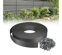 XMTECH Bandes brise-vue 140 m x 4,7 cm pour tapis à double barre, brise-vue opaque en PVC avec 280 clips pour jardin, balcon, terrasse, gris