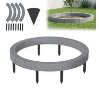 XMTECH Bordure d'arbre, anneau en plastique Ø 80 cm avec toile anti-mauvaises herbes, compatible avec les tondeuses robotisées, bordure de parterre, bordure de pelouse, bordure de jardin, résistante a