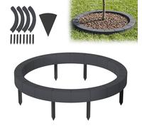 XMTECH Bordure d'arbre, anneau en plastique Ø 80 cm avec toile anti-mauvaises herbes, compatible avec les tondeuses robotisées, bordure de parterre, bordure de pelouse, bordure de jardin, résistante a