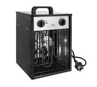 XMTECH Chauffage électrique 3 kW 220-240 V, 3 niveaux de chauffage, mobile | Boîtier en métal, thermostat, protection contre la surchauffe, IPX4, fonction air froid, fonctionnement silencieux