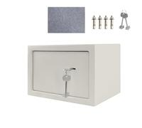 XMTECH Coffre-fort pour meubles avec serrure à double barbe, 2 clés, coffre-fort, coffre-fort, mural, avec matériel de fixation, beige, L - 31 x 20 x 20 cm (l x H x P)