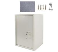 XMTECH Coffre-fort pour meubles avec serrure à double barbe, 2 clés, coffre-fort, coffre-fort, mural, avec matériel de fixation, beige, taille XL - 35 x 50 x 31 cm (l x H x P)