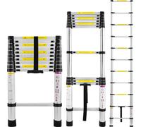 XMTECH Echelle télescopique Echelle multifonctionnelle Echelle à coulisse Echelle simple Echelle polyvalente 3,2M Echelle télescopique 11nombre de barreaux Argent