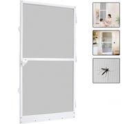 XMTECH Moustiquaire Porte avec cadre aluminium Tissu en fibre de verre Moustiquaire 120x240cm Blanc