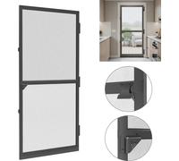 XMTECH Moustiquaire Porte moustiquaire avec cadre en aluminium Tissu en fibre de verre Protection contre les mouches Protection contre les moustiques 120 x 240 cm Noir