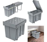 XMTECH Poubelle encastrable Cuisine Extension, Poubelle encastrable Sous-armoire Système de tri des déchets, 3 compartiments Extensible 3 x 10L, Extension totale avec rails télescopiques, 48 x 26 x 42