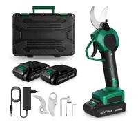 XMTECH Sécateur électrique Sans Fil avec 2 Batteries, élagueur de branches coupe branche électrique Rechargeable 3000mAh, Vert