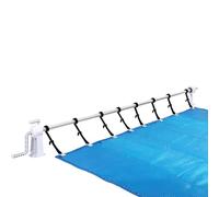 XMTECH Système d'enroulement de piscine - Enrouleur de piscine - Enrouleur de piscine réglable - Tube télescopique en aluminium - Système d'enroulement pour bâche de piscine - Film solaire résistant