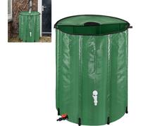 XMTECH tonneau d'eau de pluie 500L pliable , tonneau d'eau de pluie tonneau d'eau réservoir d'eau avec adaptateur rapide de tuyau et robinet ,tonneau d'eau de pluie étroit haut - rangement facile
