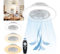 XMTECH Ventilateur de plafond avec éclairage et télécommande Dimmable Lampe de plafond avec ventilateur LED Plafonnier Lumière du ventilateur pour le salon