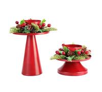 Xnferty 2 PCS Bougeoir de Noël, Bougeoirs Rustiques en Métal Étoile Rouge Maison Couronne Cage à Oiseaux Photophore Bougeoir pour Centres de Table Décoration de Noël (Couronne)