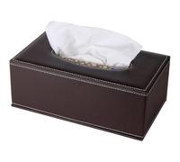 XNONE Housse de boîte à mouchoirs rectangulaire en cuir synthétique pour la maison, le bureau, le restaurant, la commode, la voiture, la salle de bain (marron)