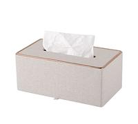 XNONE Housse de boîte à mouchoirs rectangulaire en lin pour la maison, le bureau, le restaurant, la commode, la voiture, la salle de bain (beige)