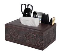 XNONE Kleenex Boîte à mouchoirs rectangulaire vintage en cuir synthétique avec télécommande pour commode, salle de bain, voiture, bureau