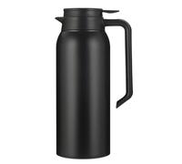 Xnuiasqe de Voyage Portable en Acier Inoxydable 1,5 L Capacité, à Double Paroi Isolé sous Vide, Carafe d'eau Chaude Noire.