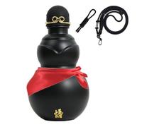 Xnuiasqe Gourde en Forme de Calebasse, Flasque à Vin Chinoise 900 ML, Récipient pour Boisson Périphérique de, Bouteille Noire Traditionnelle