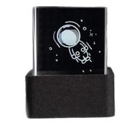 Xnuiasqe Horloge Numérique avec Animations GIF, Cube en Cristal, Affichage Photo Holographique, Station Météo Intelligente de Bureau, Album Noir.