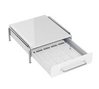 Xnuiasqe Organisateur de Comptoir de Cuisine pour Capsules de Café - Support en Métal Élégant avec Tiroir - Espace de Rangement pour Capsules et Sachets de Thé Blanc