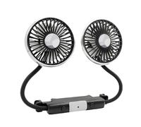 Xnuiasqe Ventilateur Voiture pour Banquette,Ventilateur Siège Voiture à Double Tête avec Lumières LED,Ventilateur USB Portable pour Voiture,Ventilateurs Refroidissement 3 Vitesses