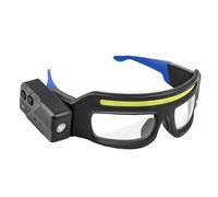 Xnukaw Lunettes de sécurité LED avec Capteur de Mouvement, Phare | Cadre en Silicone ABS, Contrôle Tactile à Détection D'onde, LED COB 800 Lm, Rechargeable par USB C, IPX4 pour la
