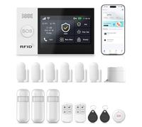XNY Écran Tactile Complet 4,3" WiFi Alarme Maison sans Fil, 4G Systeme Alarme Maison, Alarme Maison avec 120db Sirène, 21 Pièces: Détecteur de Mouvement, Télécommandes, Capteurs de Fenêtre et de Porte