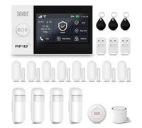 XNY Écran Tactile Complet 4,3" WiFi Alarme Maison sans Fil, 4G Systeme Alarme Maison, Alarme Maison avec 120db Sirène, 21 Pièces: Détecteur de Mouvement, Télécommandes, Capteurs de Fenêtre et de Porte