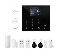 XNY Système d'alarme Maison sans Fil 4G, Système de Sécurité Maison Wi-FI avec 120DB Sirène, Contrôle APP, 8 Pièces: Détecteur de Mouvement, Télécommandes, Capteurs de Fenêtre et de Porte, Carte RFID