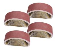 XoeLLe 20 Pièces Bande Abrasive 75x533, Papier de Verre pour Ponceuses à Bandes Abrasives, Oxyde D'aluminium Papier de Verre, Métaux, Ponçage, Polissage, Enlever Rouille, 4 x Grain 80/120/150/240/400
