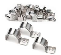 XoeLLe 20 Pièces Collier de Serrage en U Inox, Pince Anneau Métallique pour Fixation Tuyau et Durite - Ø 20-21 mm