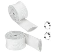 XoeLLe Bande Thermique Echappement 200cm Laine de Roche Echappement 25mm Scotch Isolant Thermique avec 2 Clips Fibre de Verre pour Générateur Echappement Chauffage de Stationnement