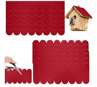 XoeLLe Lot de 20 Bardeaux de Toiture Auto-adhésifs en Feutre Bitumé pour Nichoir Oiseaux Exterieur, Abri de Jardin, Accessoires Imperméable et Résistante Aux Déchirures et Aux Intempéries (rouge)