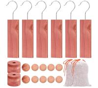 Xoeryoy 26 Blocs de cèdre pour Le Rangement des vêtements, cintres, Anneaux et Boules en cèdre aromatique, sachets parfumés, désodorisant pour placards, tiroirs et étagères ; 1