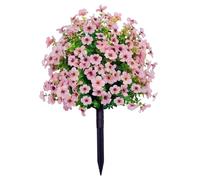 Xoeryoy Arbustes artificiels pour l'extérieur, Fleurs artificielles pour l'extérieur avec piquets, Faux Violet et Eucalyptus résistants aux UV, décoration extérieure/intérieure, 56 cm, Style 3