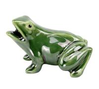 Xoeryoy Cracheur de Fontaine, cracheur d'étang de Grenouille Mignon, Statue Jardin Grenouille en céramique à Double Usage-Vert, 9.06x6.30x5.51 Pouces
