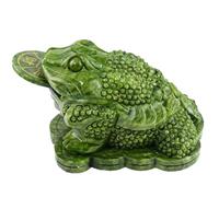 Xoeryoy Grenouille d'argent, Statue de Grenouille Feng Shui avec pièce de Monnaie pour la Richesse et la Bonne Chance, Crapaud Jade Chinois, décoration Bureau à Domicile