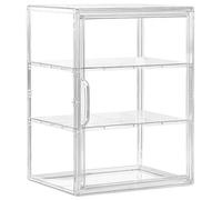 Xoeryoy Vitrine à pâtisserie, boîte à Pain Transparente, vitrine de Boulangerie pour comptoir de Cuisine, Support Biscuits avec 2 séparateurs Amovibles pour boulangeries Cuisine, 16x12x10 Pouces