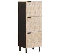 Xolmizyn Highboard Commode industrielle en bois de manguier massif avec 3 | Aspect délavé blanc, pieds en fer robustes, beaucoup d'espace de rangement pour le salon