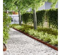Xolmizyn Lot de 50 bordures de pelouse Rouille 100 x 15 cm | Acier résistant aux intempéries, séparation de jardin transparente, montage facile