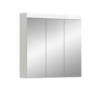 xonox.Home Armoire à Miroir Scout 80 x 79 x 18 cm en Verre Miroir/Blanc | 3 portes, 6 étagères, corps blanc, facile d'entretien, certifié FSC