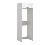 xonox.Home Armoire pour Machine à Laver Scout - 66 x 200 x 68 cm - Blanc | 1 rabat, convient pour la machine à laver et le sèche-linge (empilé), avant blanc brillant, corps blanc, facile d'entretien