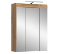 xonox.Home Ensemble de Salle de Bain Scout 60 x 79 x 18 cm en Noir avec Miroir et éclairage pour Les Meilleures Conditions d'éclairage