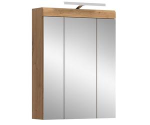 xonox.Home Ensemble de Salle de Bain Scout 60 x 79 x 18 cm en Noir avec Miroir et éclairage pour Les Meilleures Conditions d'éclairage