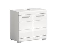 xonox.home Scout Meuble de Salle de Bain sous Vasque - Meuble sous Vasque - Meuble sous Vasque - Meuble Avant Blanc Brillant - Corps Blanc NB - Environ 60 x 56 x 34 cm