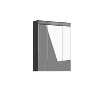 xonox.home Scout X06B2725 Armoire de Salle de Bain avec Miroir, Avant Blanc Brillant, Corps argenté fumé, env. 60 x 79 x 18 cm