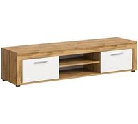 xonox.home Wohnen Jam X8BK6T30 Meuble TV Bas en chêne Wotan mélamine et mélamine Blanche, env. 160 x 37 x 40 cm