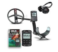 XP Metal Detectors lot Deus II RC - Disque FMF 28cm avec Casque sans Fil WSAII - détecteur de métaux étanche et multifréquence avec télécommande XP Deus II et Canne S-Telescopic