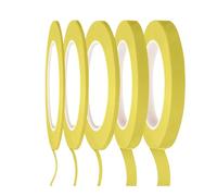 XPEX 5 Rouleaux de Ruban de masquage, Ruban de masquage, Ruban de masquage de Couleur Jaune 3/5/7/10/12 mm, adapté à l'artisanat, à la carrosserie et à la décoration DIY