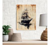 XPFSGDKR Décoration murale nautique, impression sur toile représentant un voilier, décoration murale maritime vintage (40 x 50 cm/sans cadre)